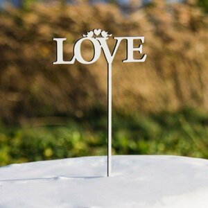 DUBLEZ | Dřevěná ozdoba na svatební dort - Love