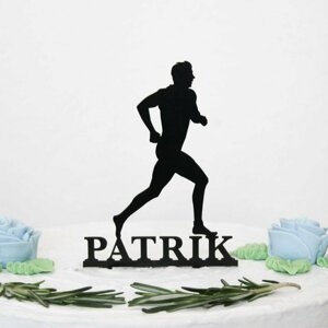 DUBLEZ | Dřevěný zápich na dort se jménem - Běžec muž