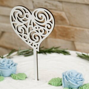 DUBLEZ | Svatební dekorace na dort - ozdobné srdíčko