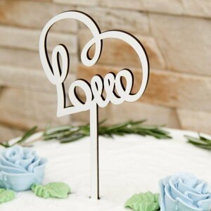 DUBLEZ | Svatební dekorace na dort - srdíčko s nápisem Love