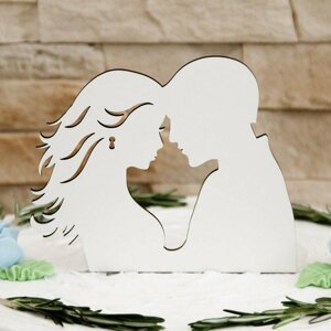 DUBLEZ | Dřevěný zápich na svatební dort - Novomanželé