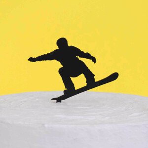 DUBLEZ | Dřevěný zápich na dort - Snowboardista