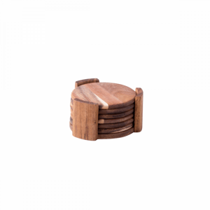 Podložky ve stojanu set 7 ks o 11,8 cm – FLOW Wooden (593717)