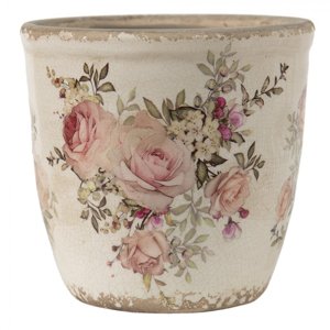 Keramický obal na květináč s růžemi Rosien S – 11x10 cm