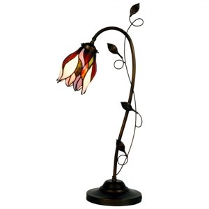 Stolní lampa Tiffany Magalie ve tvaru tulipánu – 34x24x72 cm