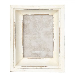 Bílý dřevěný fotorámeček Tryne s patinou – 13x18 cm