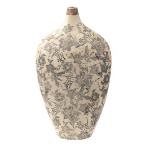 Keramická dekorační váza s úzkým hrdlem Mell French L – 22x11x38 cm