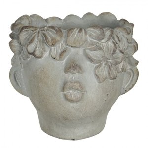 Květináč v designu hlavy s květinami Tete – 20x19x17 cm