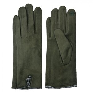 Zelené dámské rukavice s knoflíky – 8x24 cm