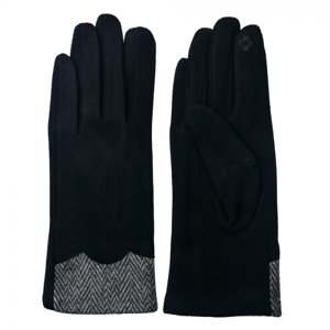 Černé dámské rukavice s lemem – 8x24 cm