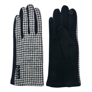 Černé dámské rukavice vzor kohoutí stopa – 8x24 cm