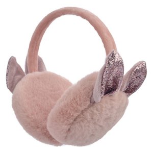 Růžové klapky na uši se třpytivými oušky – 13 cm