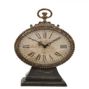 Stolní hodiny v antik stylu Potiér – 16x7x21 cm