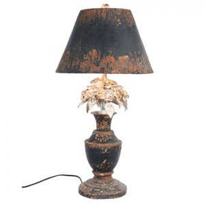 Kovová stolní vintage lampa s patinou – 36x73 cm