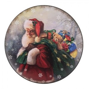 Dekorativní plastový talíř se Santa Clausem – 33x1 cm