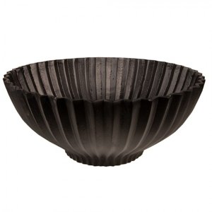 Černá kovová servírovací mísa/talíř Roeli – 33x14 cm
