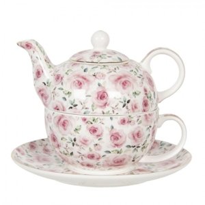 Porcelánová konvička tea for one Des Roses – 400 ml / 250 ml
