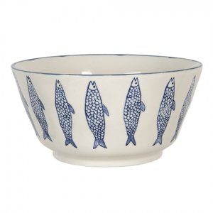 Keramická miska s modrým dekorem ryb Nadiya – 3100 ml
