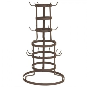 Hnědý kovový stojan na hrnky Sjang – 30x54 cm