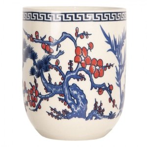 Porcelánový kalíšek na čaj s modrou větví – 100 ml