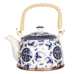 Konvice na čaj se sítkem a modrými ornamenty – 800 ml