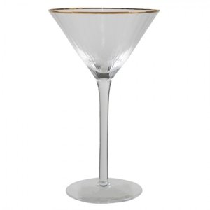 Sklenice na Martini s vroubkováním a zlatou linkou Arenda – 250 ml