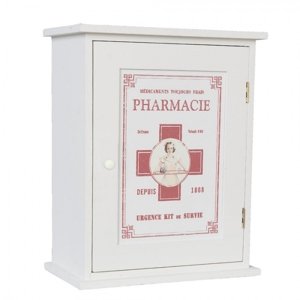 Bílá dřevěná lékárnička – 24x13x30 cm
