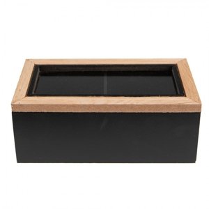 Čajová krabice Černá, Hnědá 18*9*7 cm – 18x9x7 cm