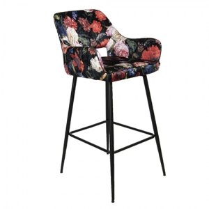 Barová židle s květinovým potiskem Parterre – 54x60x105 cm