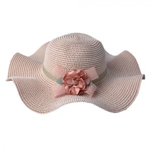 Růžový klobouk s květinou na boku – Margeaux