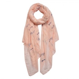 Růžovo oranžový šátek s palmami – 70x180 cm