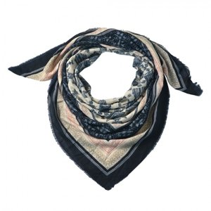 Béžový šátek s ornamenty – 140x140 cm