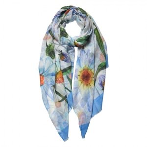 Barevný šátek s motivem kopretin – 70x180 cm