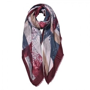 Bordovo hnědo šedý šátek – 85x180 cm