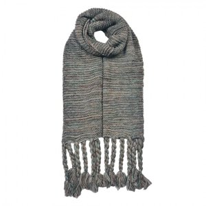 Šedá pletená šála s třásněmi – 30x160 cm