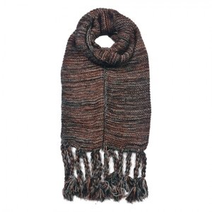 Černá pletená šála s třásněmi – 30x160 cm