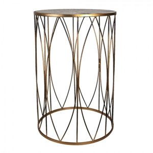Zlatý kovový odkládací stolek Tree of ok – 40x60 cm