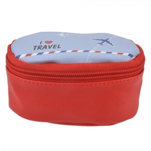 Červený toaletní kufřík I Love Travel – 12x8x6 cm