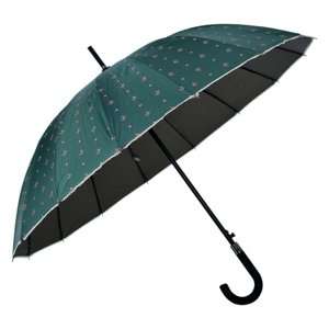 Zelený deštník s puntíky a mašličkami – 98 cm