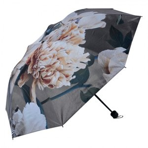 Zelený skládací deštník do kabelky s květy – 95x110 cm