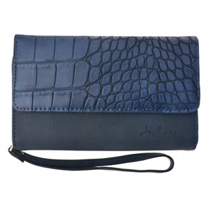 Modrá koženková peněženka s imitací hadí kůže – 17x10 cm