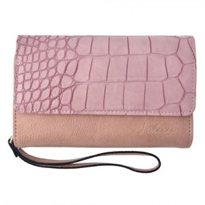 Růžovo hnědá koženková peněženka s imitací hadí kůže – 17x10 cm