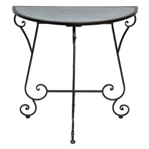 Černý kovový odkládací stolek Willemina – 76x36x79 cm