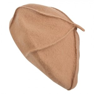Béžový mírně chlupatý baret – 28 cm