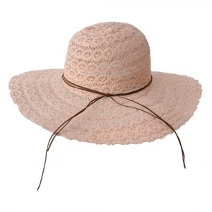 Růžový dětský háčkovaný klobouk – 58 cm