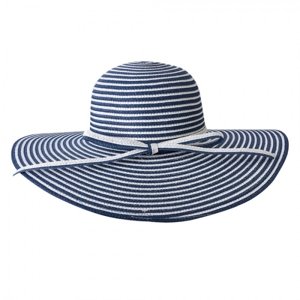 Modro bílý pruhovaný klobouk s mašlí – Margeaux