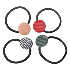 4 ks černých gumiček s barevnými kolečky – 3x1 cm