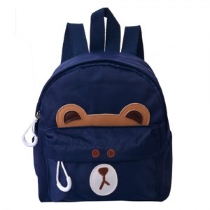 Tmavě modrý dětský batoh s medvídkem – 21x9x23 cm