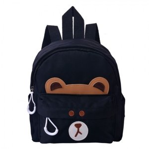 Černý dětský batoh s medvídkem – 21x9x23 cm