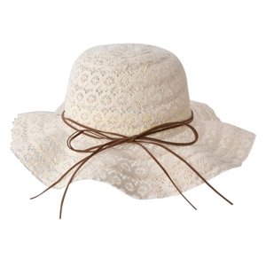Krémový dětský háčkovaný klobouk – 52 cm